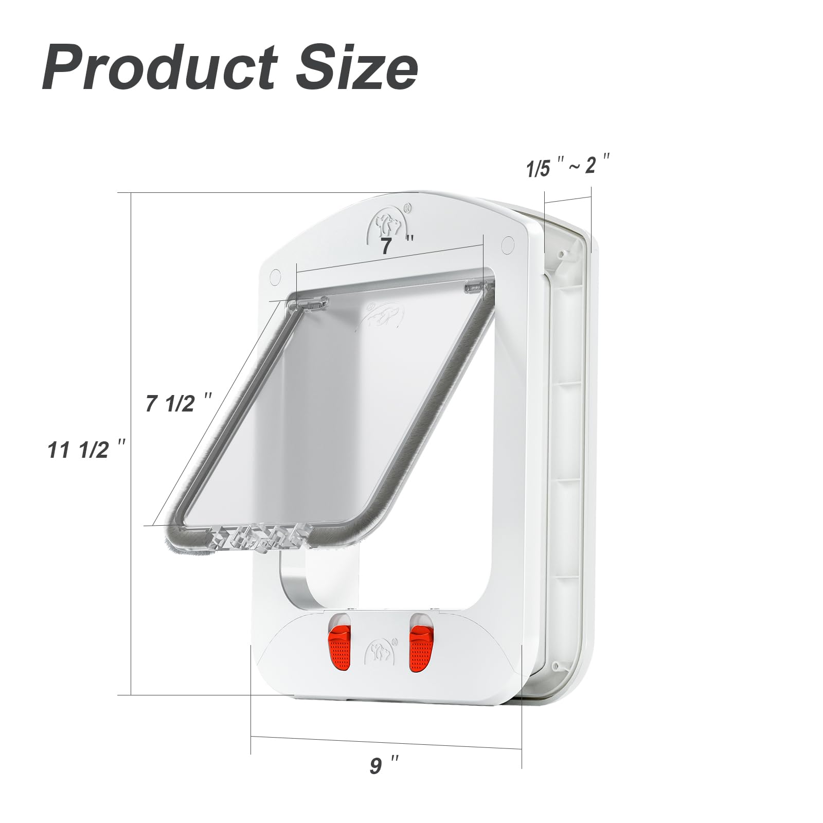 Cat Door For Window HIDROSIL Magnetic Cat Door 4-Way Locking Pet