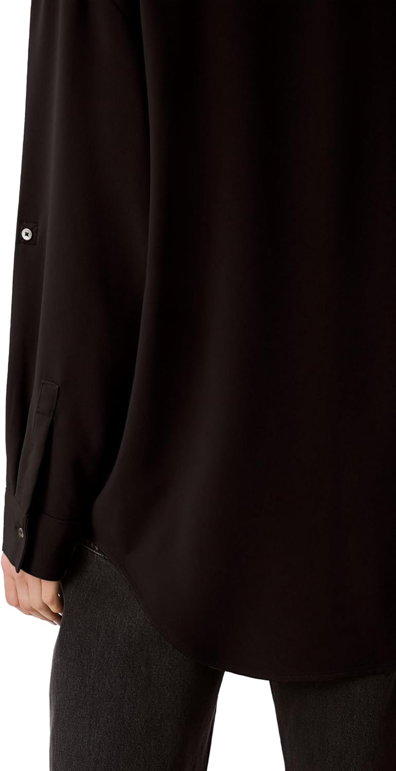 Calvin Klein Womens Crepe Relaxed Button-Down Shirt - Image 5