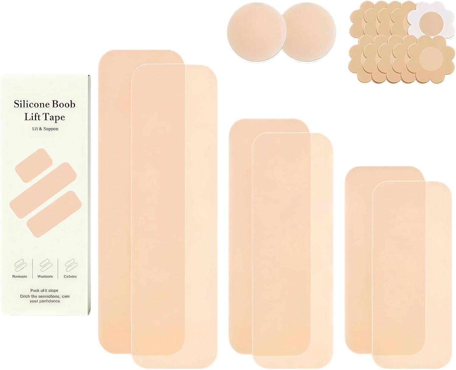 Silicone Boob Tape Nipple Pasties 6Pcs Stretch Breast Lift Tape for Women | boob tape breast lift tape