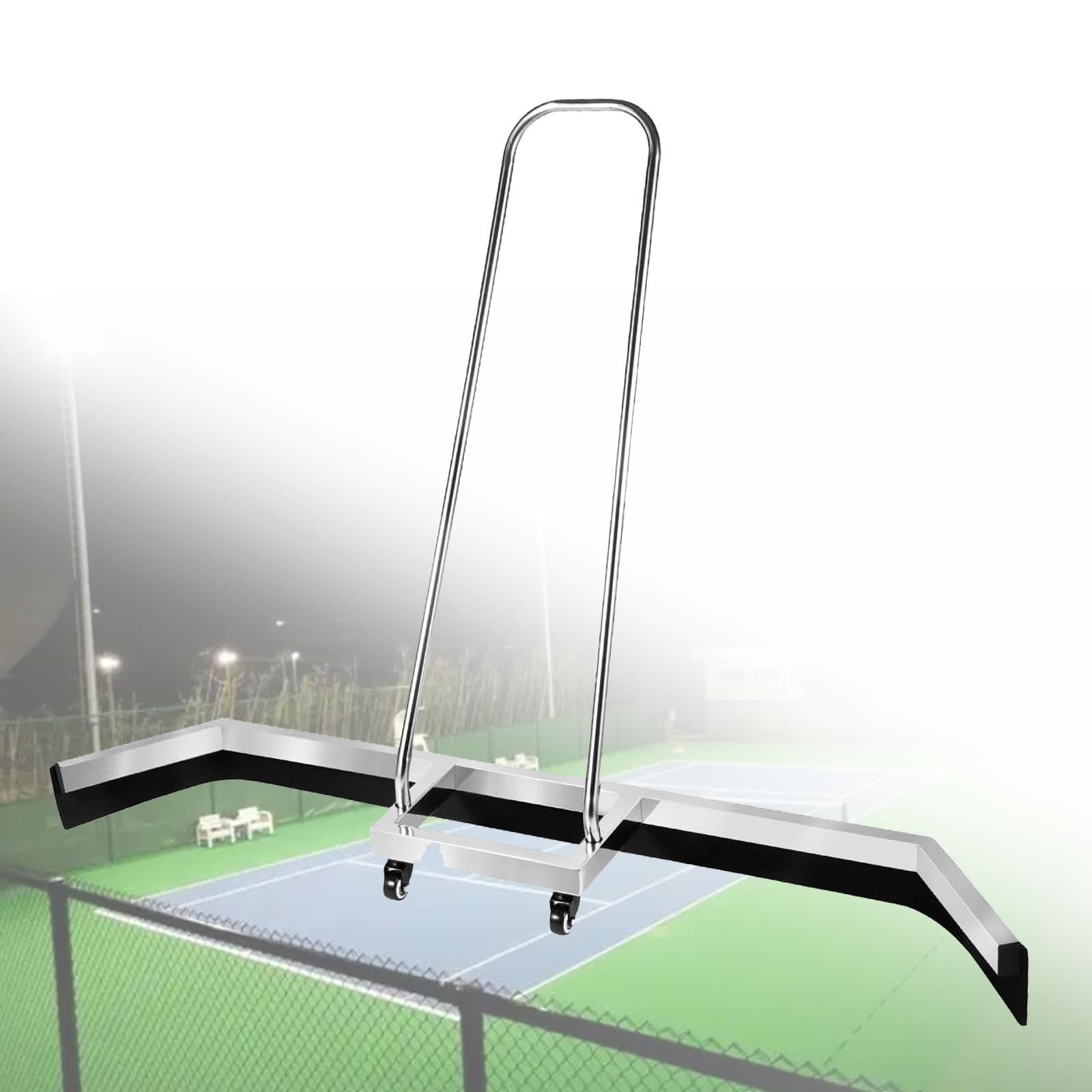 Rosqueta de Agua de Acero Inoxidable Resistente con Ruedas giratorias, Mango ergonómico para la Limpieza rápida del Piso, eliminación eficiente de la Lluvia en canchas de Tenis de concreto y garajes