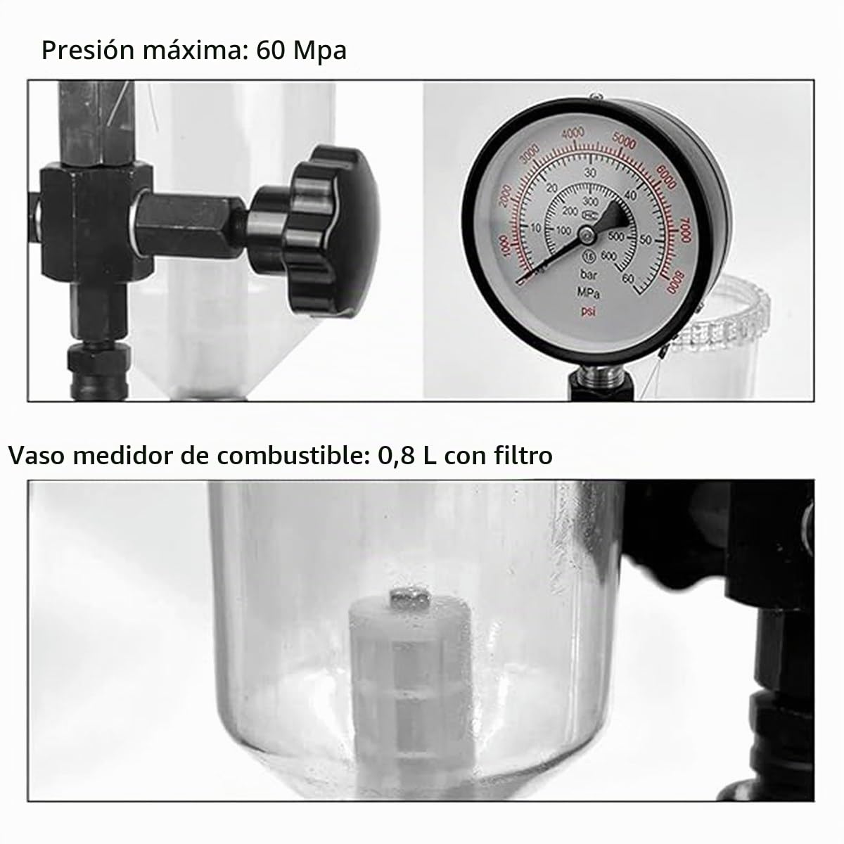 Comprobador de inyectores Common Rail CR-C,Comprobador de inyectores Common Rail, Comprobador de inyectores Diesel Profesional + Comprobador de inyectores de Combustible S60H