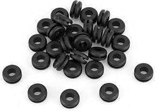 30Pcs Rubber Grommets 1/4 ID 3/8 Hole Automotive Eyelet Gasket | Black Wire Cable Hose Protection Durable Electric Box Wall Furniture Panel Seal Gasket Marine RV Cover Washer Bushing
