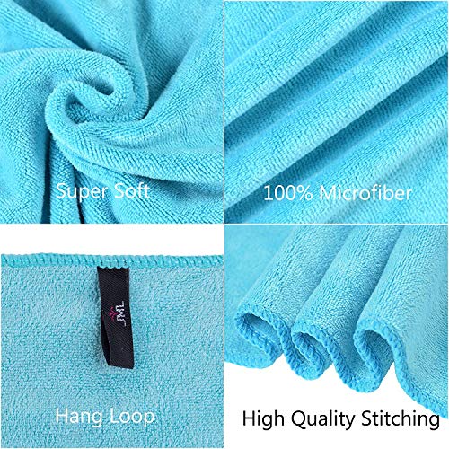 Image of JML Microfiber Bath Towels, 6 Pack, 30 inch x 60 inch, Aquamarine