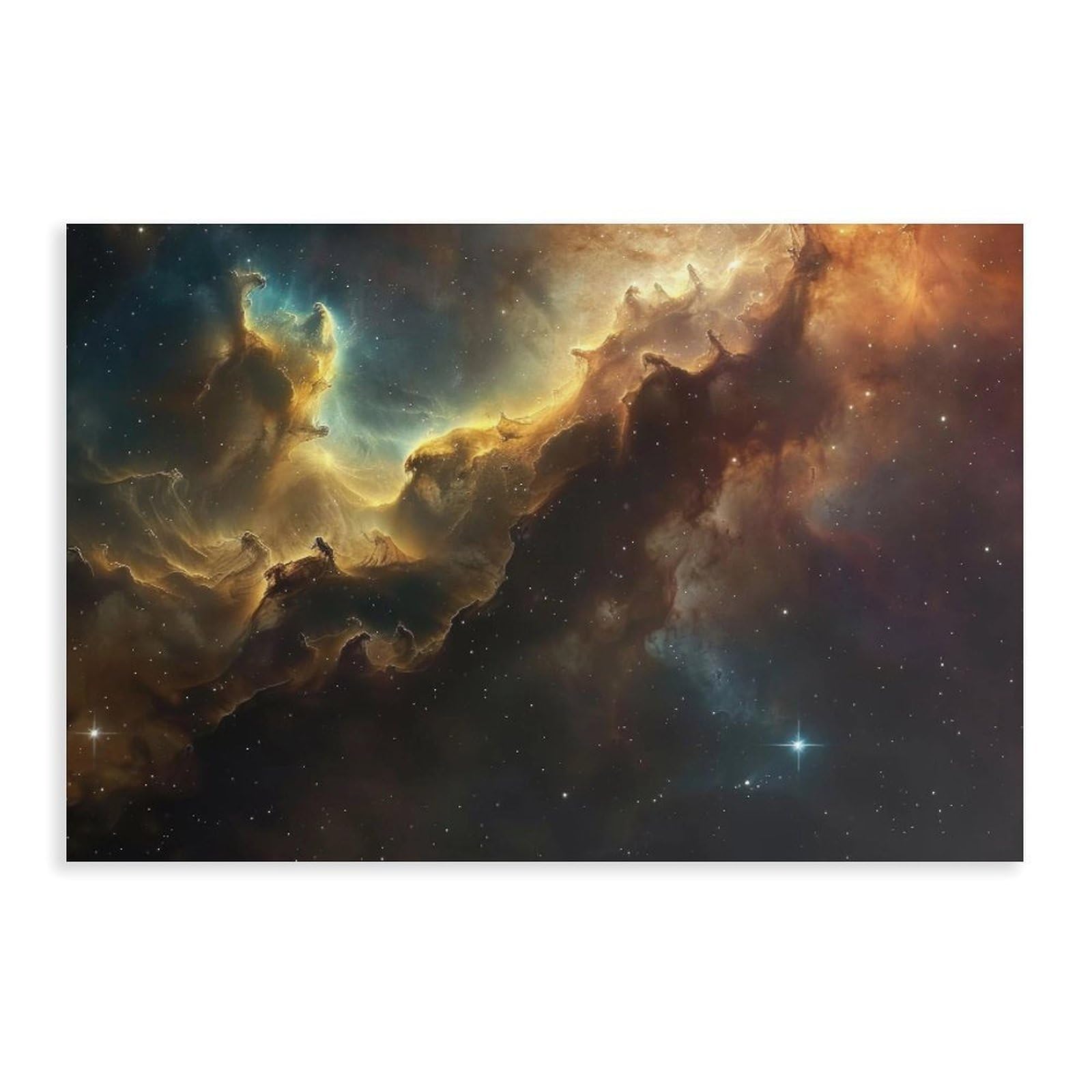 Bareronor Interstellar Nebula Poster Canvas Poster Wall Art Decor Print Picture Paintings for Living Room Bedroom Decoration 24" L X 36" W