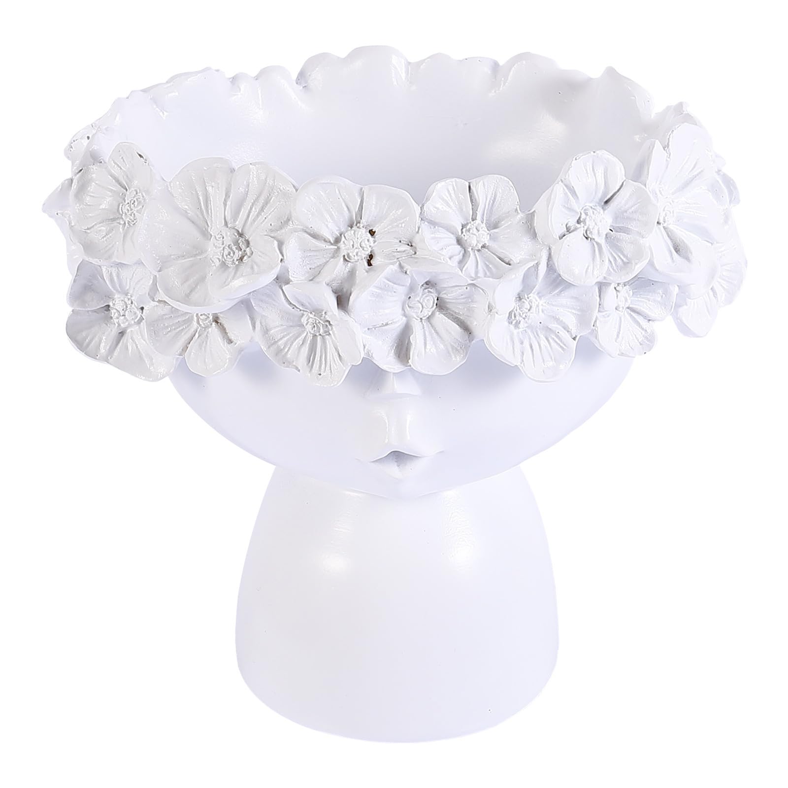 Pot de fleurs silhouette humaine en résine blanche pour plante succulente