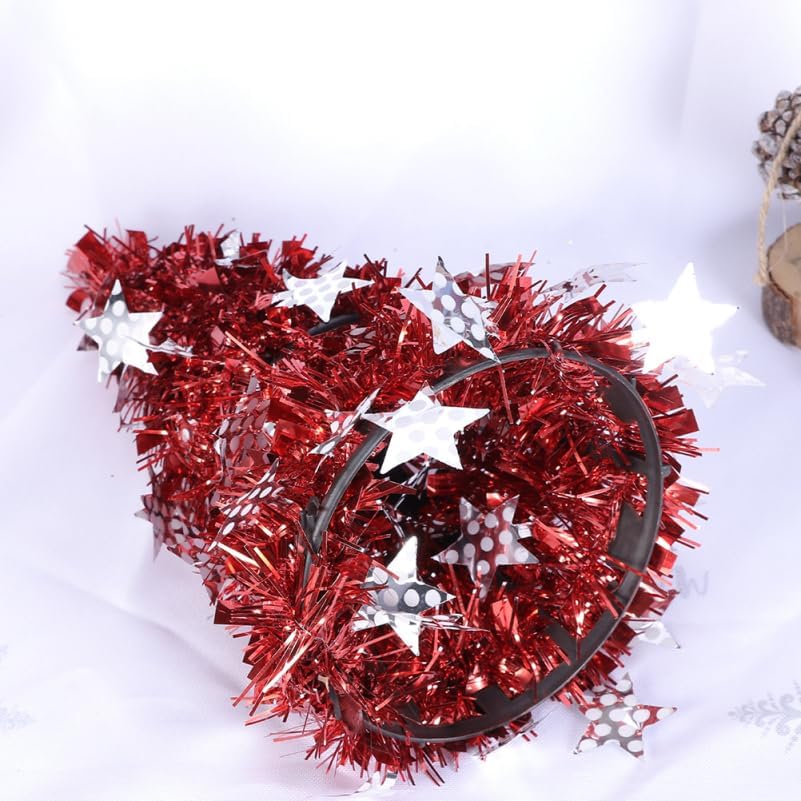 Miniatura 4 de TOYANDONA 5 piezas de árbol de Navidad artificial, pequeños árboles de Navidad, lentejuelas, oropel, adornos de Navidad, centros de mesa, decoración