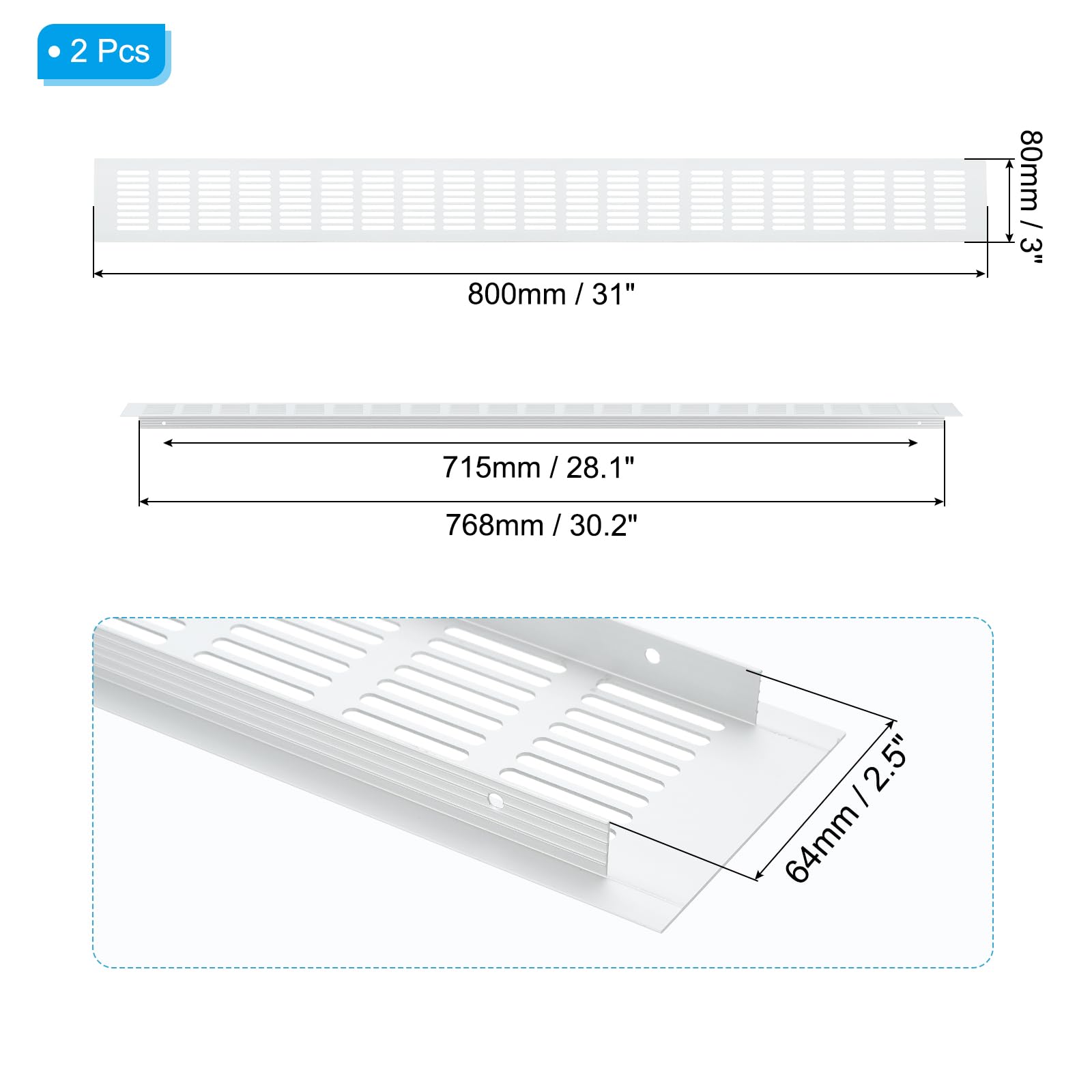 PATIKIL 31 x 3 Inch Door Air Vent Cover - Image 2