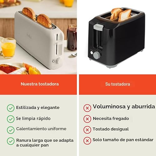 Miniatura 6 de bella Tostadora delgada de 2 rebanadas, utensilios de cocina Fits-anywhere™, control de tostado de 6 ajustes con botones de recalentamiento