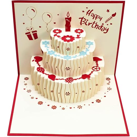 HASTHIP Birthday Pop-Up Card with Envelopes
