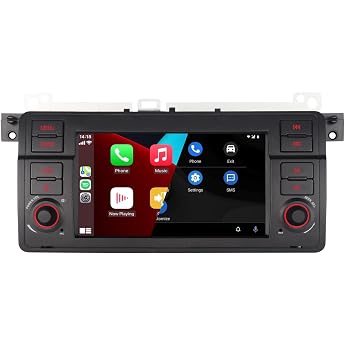 YZKONG Car Radio for BMW E46 3 Series 1999-2004 with Wireless CarPlay Android Car HiFi Sound Touch Screen High Performance Car Radio Receiver AM/FM/RDS Radio Bluetooth USB Port