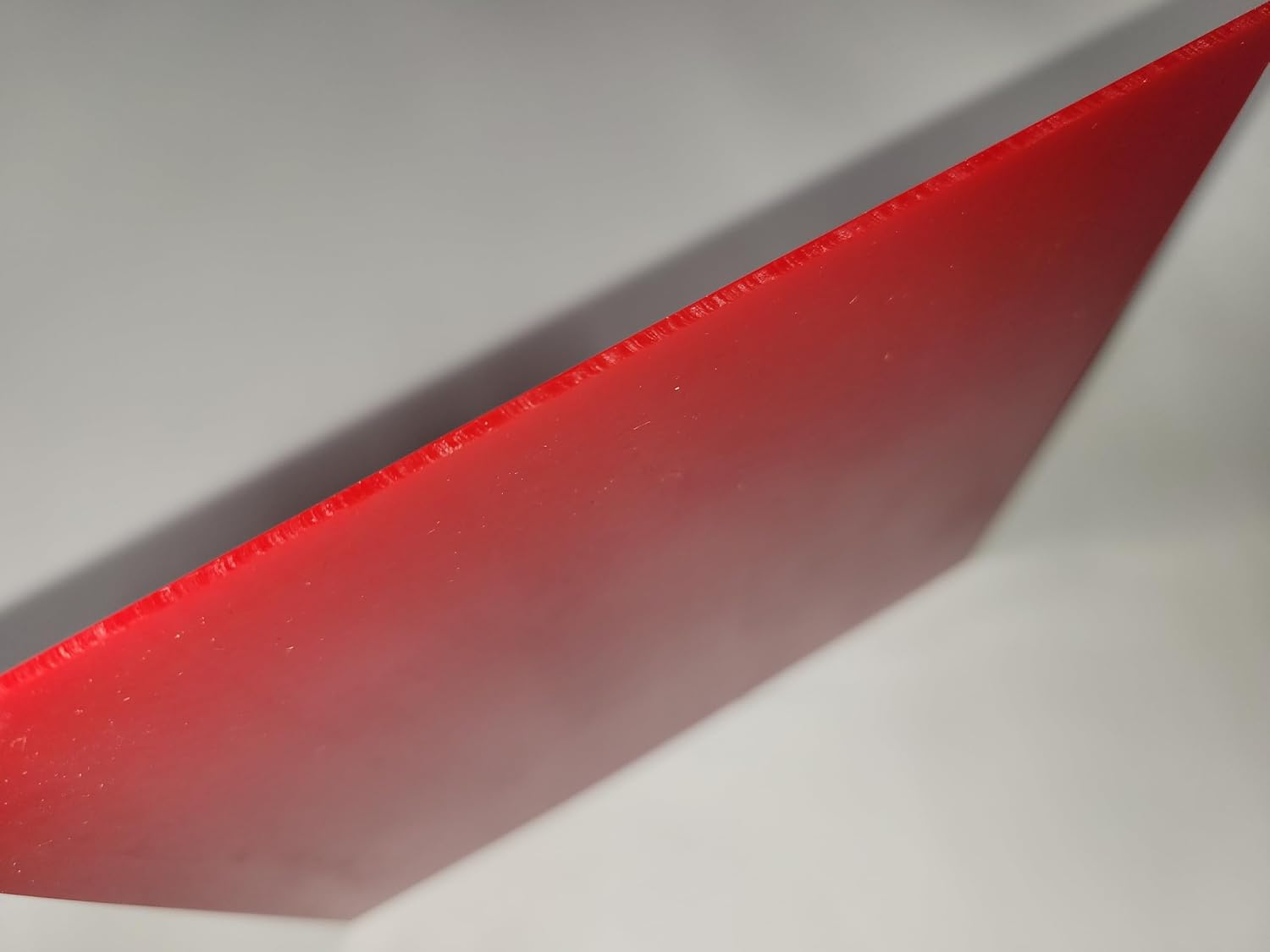 Poly Tech Innovations 1/16" x 6" x 6" Polyurethane/Urethane Sheet, 95 A Durometer, Red