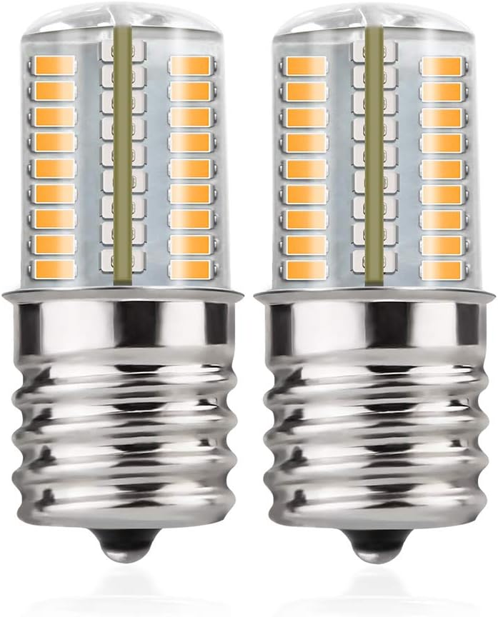 DiCUNO E17 LED Bulb Dimmable, Under Microwave Oven Appliance Light, 4W (30W Incandescent Equivalent), Warm White 3000K, AC110-130V for Stove Top Lights, Kitchen Lighting (2-Pack)