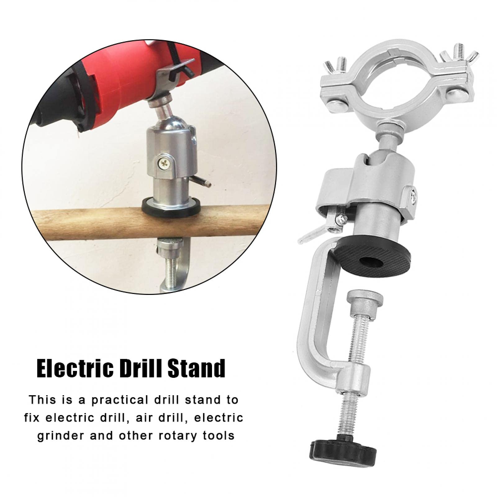 Soporte para amoladora con abrazadera para banco, rotación de 360 ​​°, soporte para taladro eléctrico, soporte para amoladora, abrazadera para banco