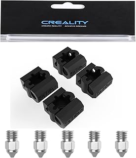 Creality 4pcs Original Spider Hotend 2.0/3.0 Silicone Sock and 5pcs 0.4mm Nozzle, Silicone Heat Block Cover Compatible with Spider Hotend 2.0 and Spider Hotend 3.0