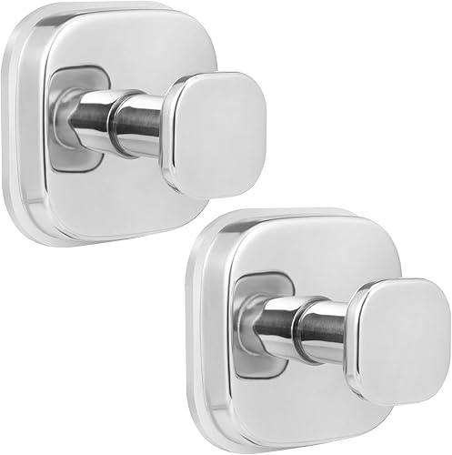 Miniatura 14 de Ganchos de ventosa para ducha, ganchos de baño reutilizables para toallas, batas y lufa, montaje sin taladro en cocina, paredes, metal, vidrio, Oro