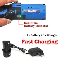 Vista 6 de AUTOFU Juego de llaves de trinquete eléctricas inalámbricas, kit de herramientas de trinquete de potencia de 3/8 de pulgada, 12 V, llave de tuerca