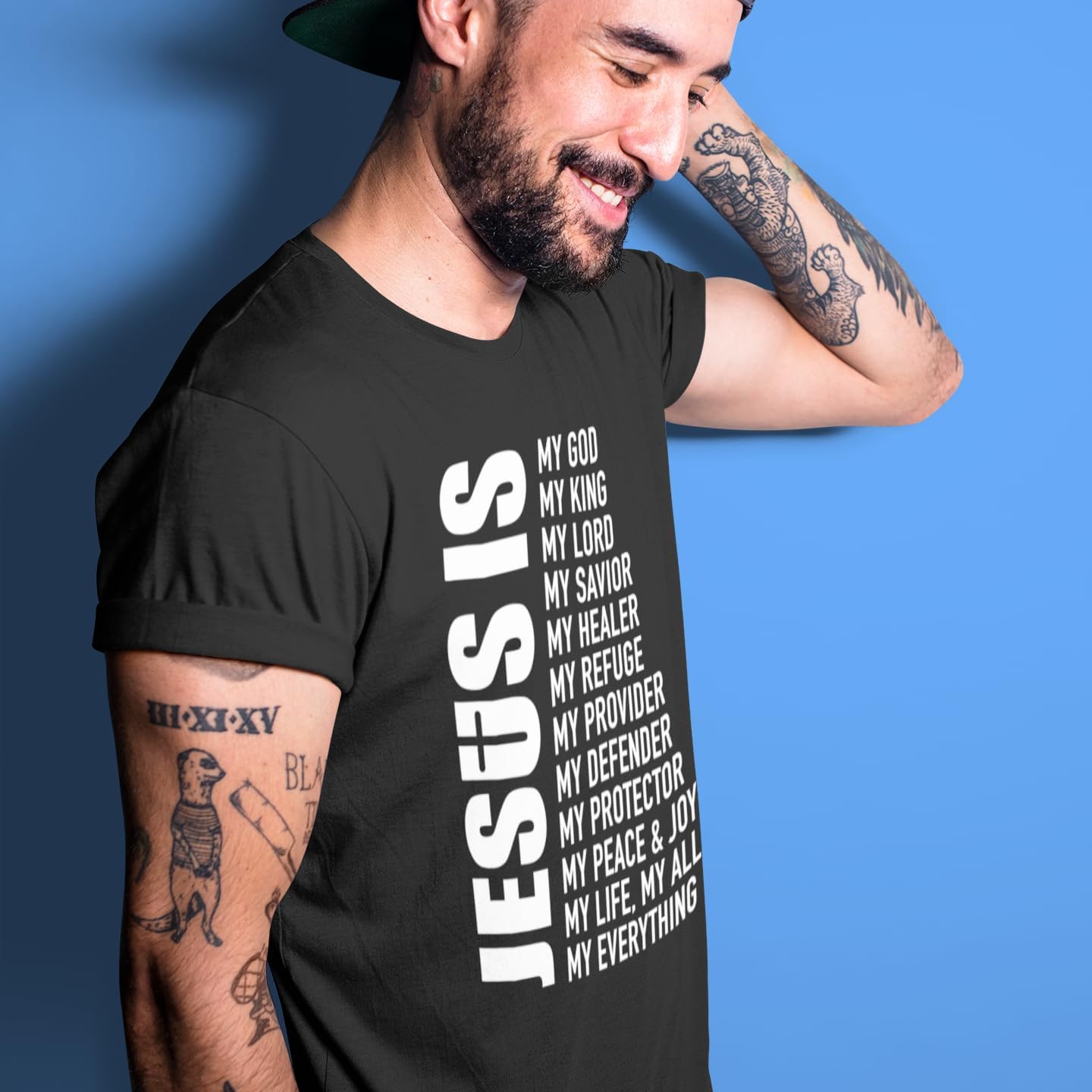 shop4ever® Jesus is My Everything My God My Lord My Savior Christian T-Shirt - Image 5