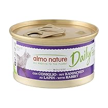 Almo Nature Daily – Cibo Umido per Gatti Adulti – Mousse – Coniglio – 85 g, Confezione da 24