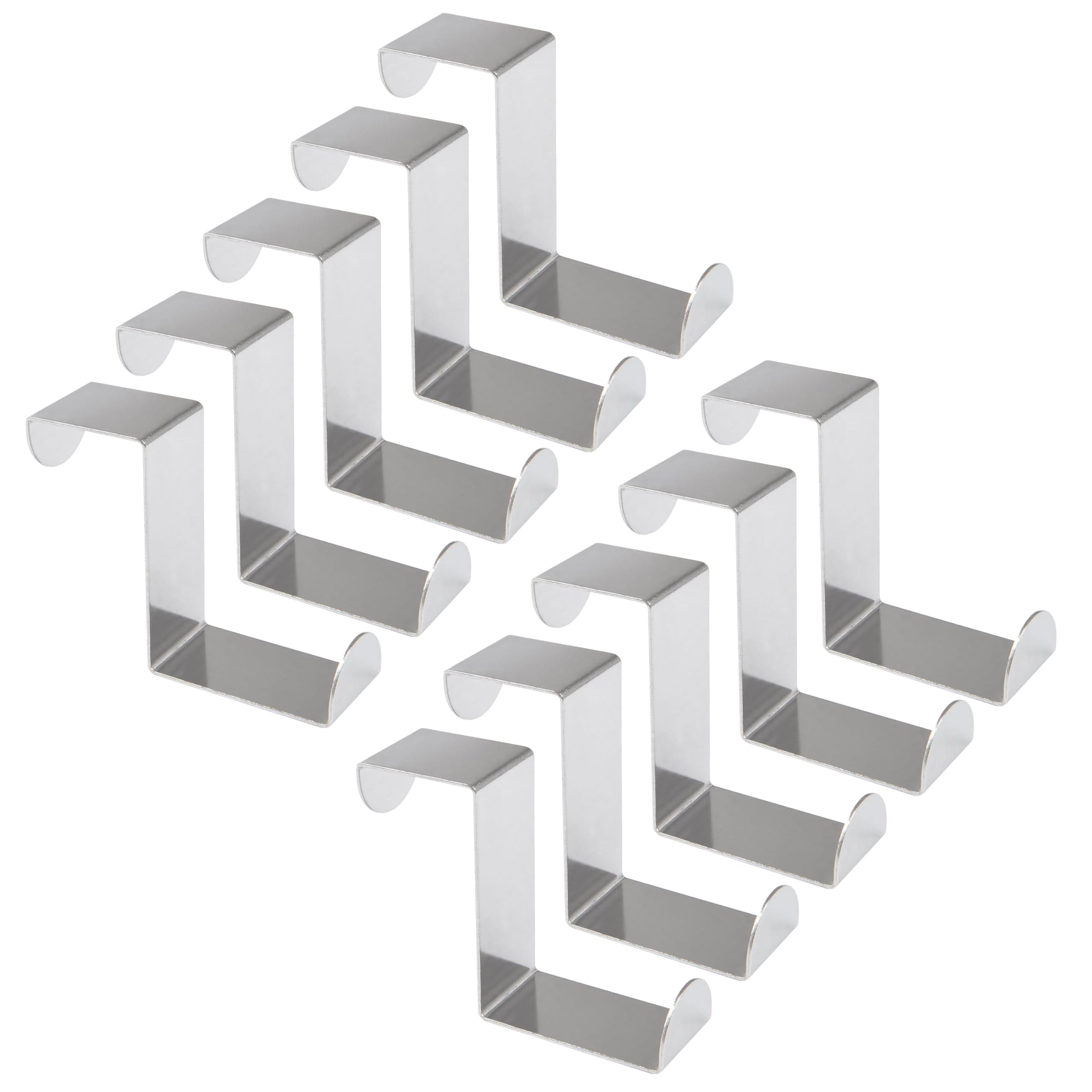 Atek ‎Sliver 10Pcs Over Door Hooks 45Mm Stainless Steel Reversible Hooks Cupboard And Drawer Hook Coat Hook Over Doors