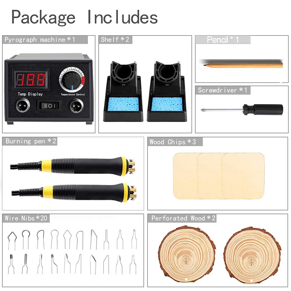 Upgraded Wood Burning Kit Temperature Adjustable Pyrography Machine