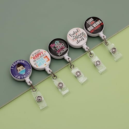 Vista 5 de 15 carretes retráctiles para insignias, soporte para tarjetas de identificación, clip retráctil, accesorios de carrete de insignia de enfermera