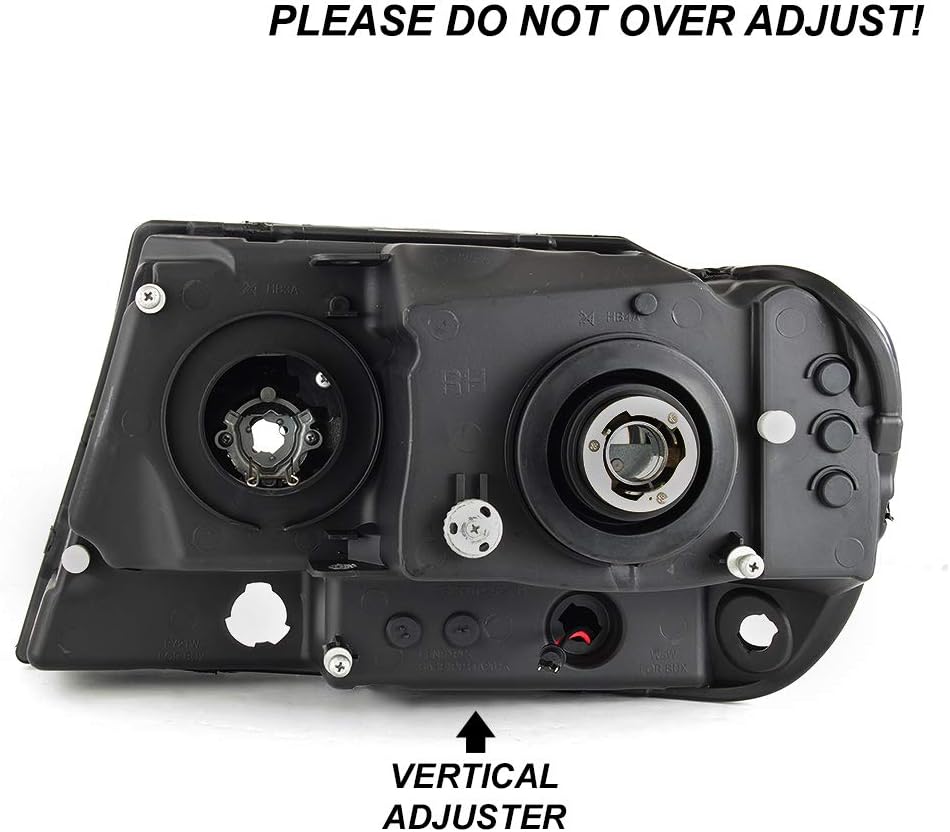 AKKON - For 1999-04 Jeep Grand Cherokee Full LED Daytime Running Lamp Bar Projector Headlights Black Housing Clear Lens Set