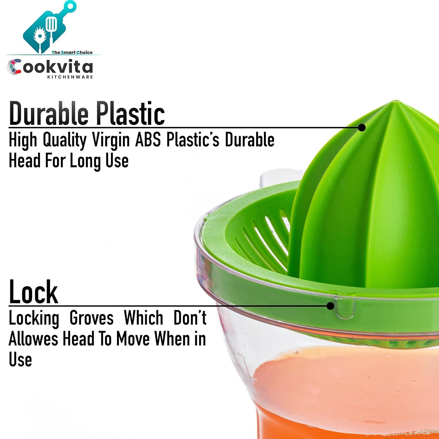 COOKVITA Manual Citrus Juicer – Premium Handheld Orange & Lemon Squeezer (400 ML) – Easy Fresh Juice Extraction for Home Kitchen – Ideal for Everyday Use with Citrus Fruits 2