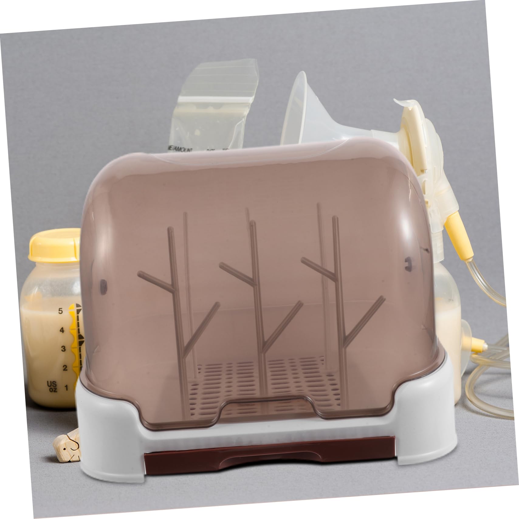 TOYANDONA Estante para Secar Biberones con Tapa Antipolvo Compacto para Encimera Organizador De Biberones y Vasos Tendedero con Cubierta