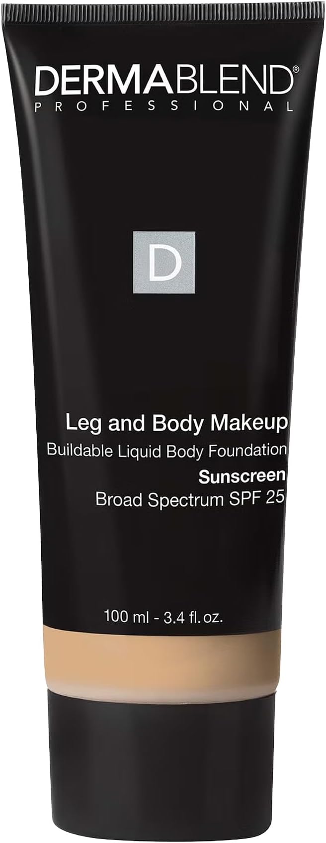 Dermablend Leg and Body Makeup Liquid Foundation with SPF 25 for Medium Coverage & All-Day Hydration, 20n Light Natural, 3.4 Fl. Oz.