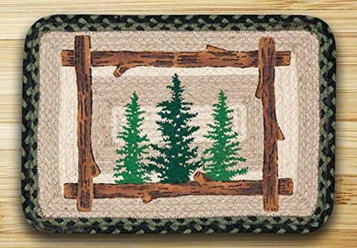 Earth Rugs 59-PM116TT PM-116 Tall Timbers 13x19 Rectangle Placemat, 13" x 19", Black/Green