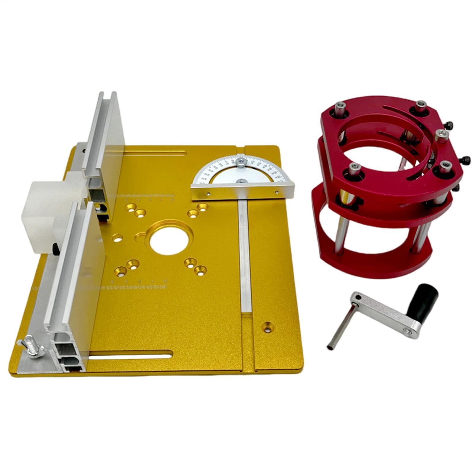 Elevador para Mesa de Fresadora Antióxido Con Escala Clara Y Práctico | Placa Base De Inserción Para Sierra Mesa Máquina Grabadora Para Madera, Recortadoras Pequeñas, Motores Y Elevación Mesa