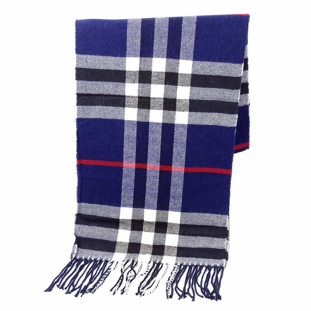 alexvyan Blue Big Check Pattern Casual Soft Warm Winter Wear Acrylic Woolen Muffler/Scarf Cum Scarves Stoles For Men & Women Warm lightweight Scarf-picture-7