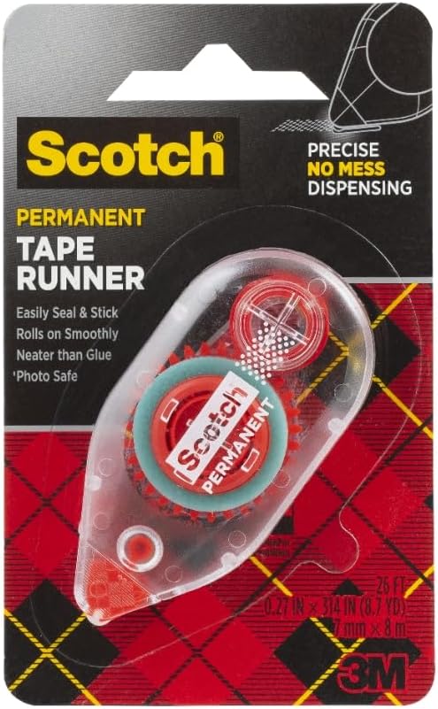 Scotch Double Sided Adhesive Roller.27 Inches x 26 Feet (6061)