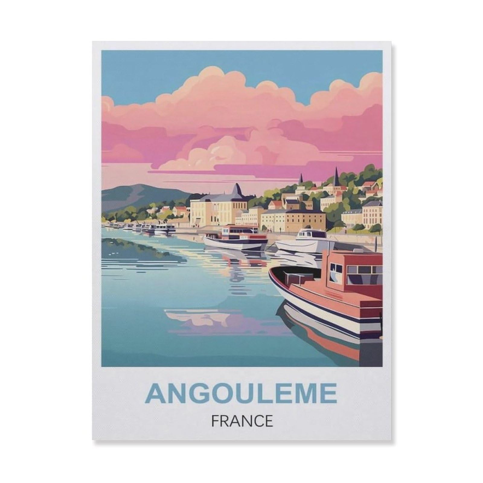Funny Bathroom Wall Decor Signs，Angouleme France(15x30cm）