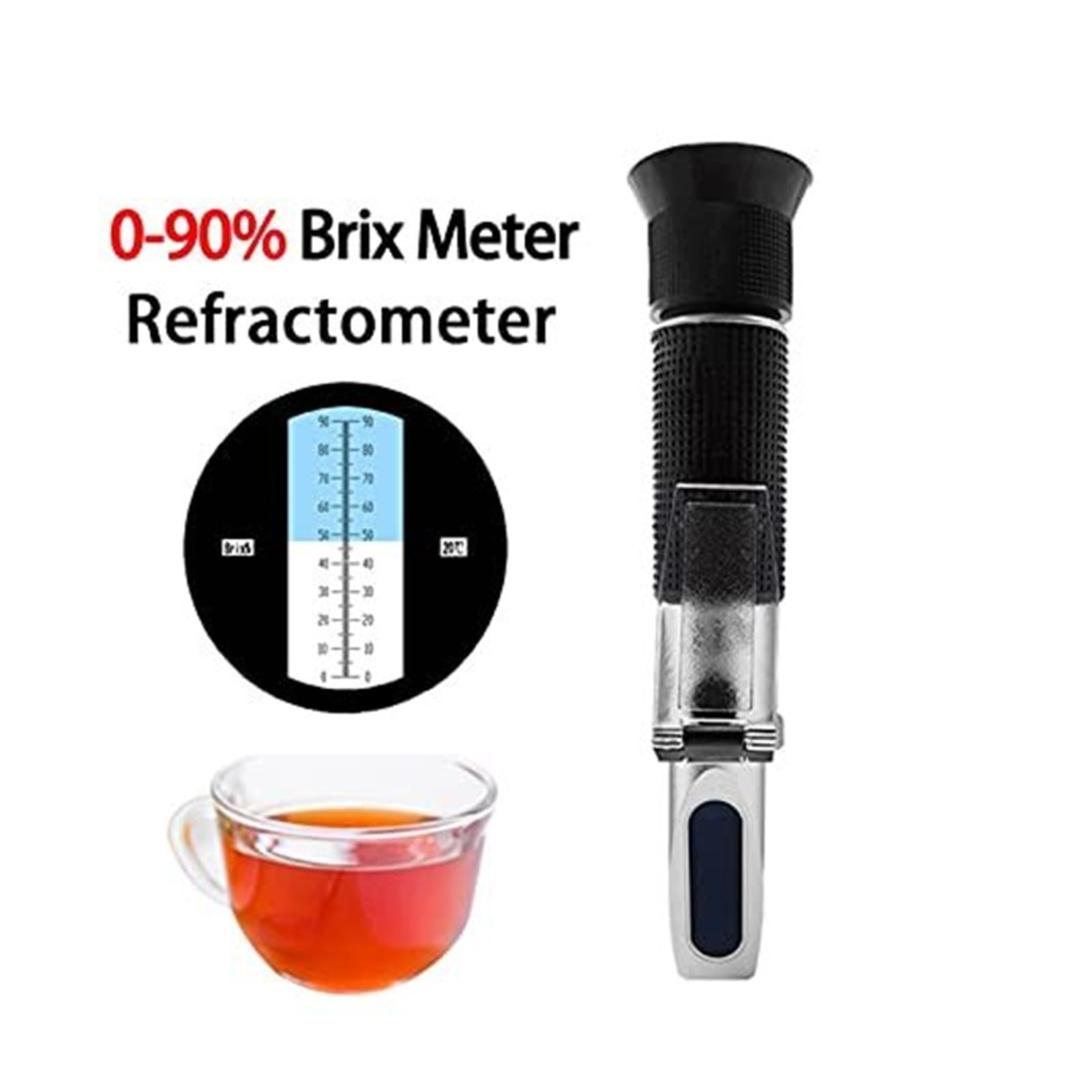 Rifrattometro digitale, misuratore da 0,90% for l'analisi dello zucchero nei succhi di frutta, marmellata e miele