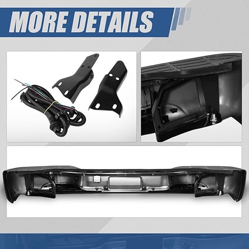 Miniatura 5 de Auto Dynasty Conjunto de parachoques trasero compatible con Chevy Suburban 1500 2500 Tahoe Yukon XL 2000-2006, con almohadilla de escalón, luces de