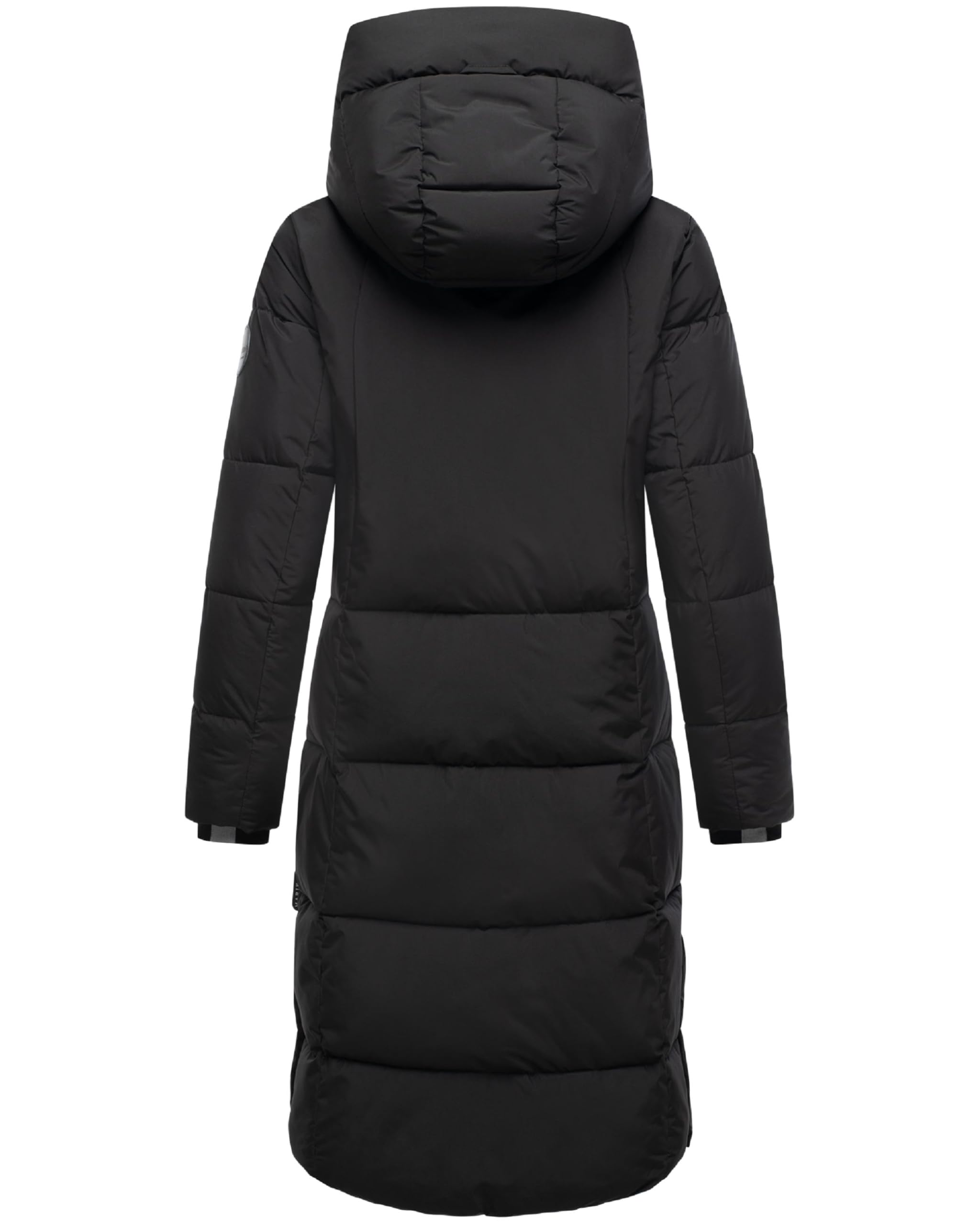 MARIKOO Damen Langer Wintermantel warmer Steppmantel mit abnehmbarer Kapuze und magnetischen Details Chumanii XVI XS-6XL