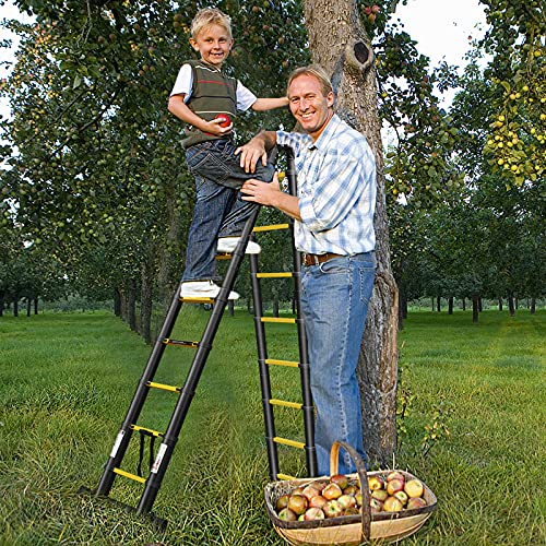 LARS360 Teleskopleiter 5m Alu-teleskopleiter Belastbarkeit 150kg Rutschfester Aluleiter Klappleiter Schiebeleiter Sprossenleiter Ausziehleiter Teleskop-Design Mehrzweckleiter Faltbar(2,5+2,5M)