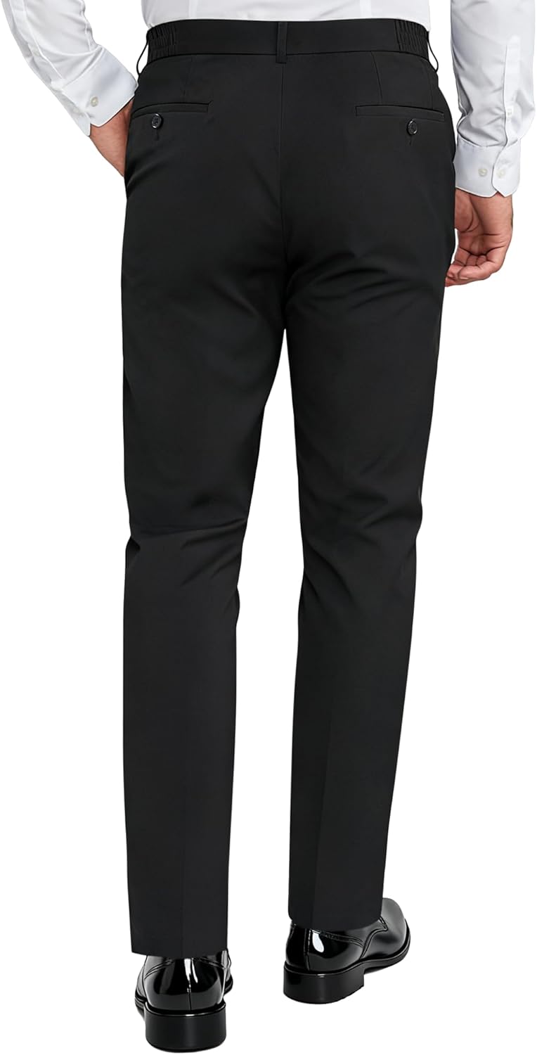 Mens Dress Pants Classic Fit 28"/30"/32" Lightweight Work Slacks Expandable Waist Trousers for Golf,Business,Casual - Image 2