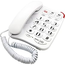 K-P045W Amplified Corded Phones for Hearing Impaired Aid Seniors Phones Large Button Phone for Low Vision Landline Phones Corded for Elderly Picture Care Phone Wall Desk Telephone