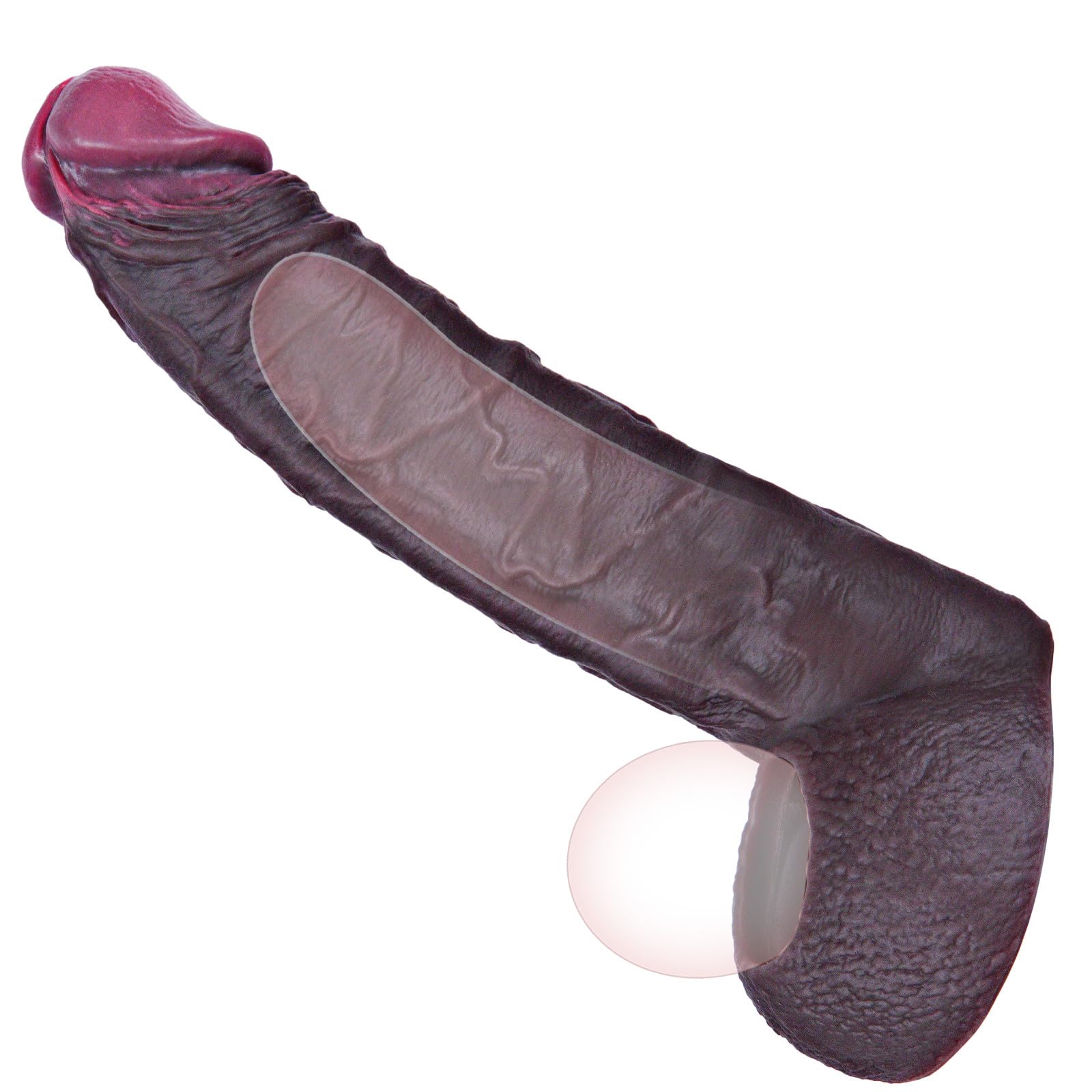 Allargatore realistico per pene maschile, fodera in silicone riutilizzabile 7,5 pollici con anello spesso, per ritardare l’eiaculazione, migliorare l’erezione, giocattolo sessuale per coppie maschili