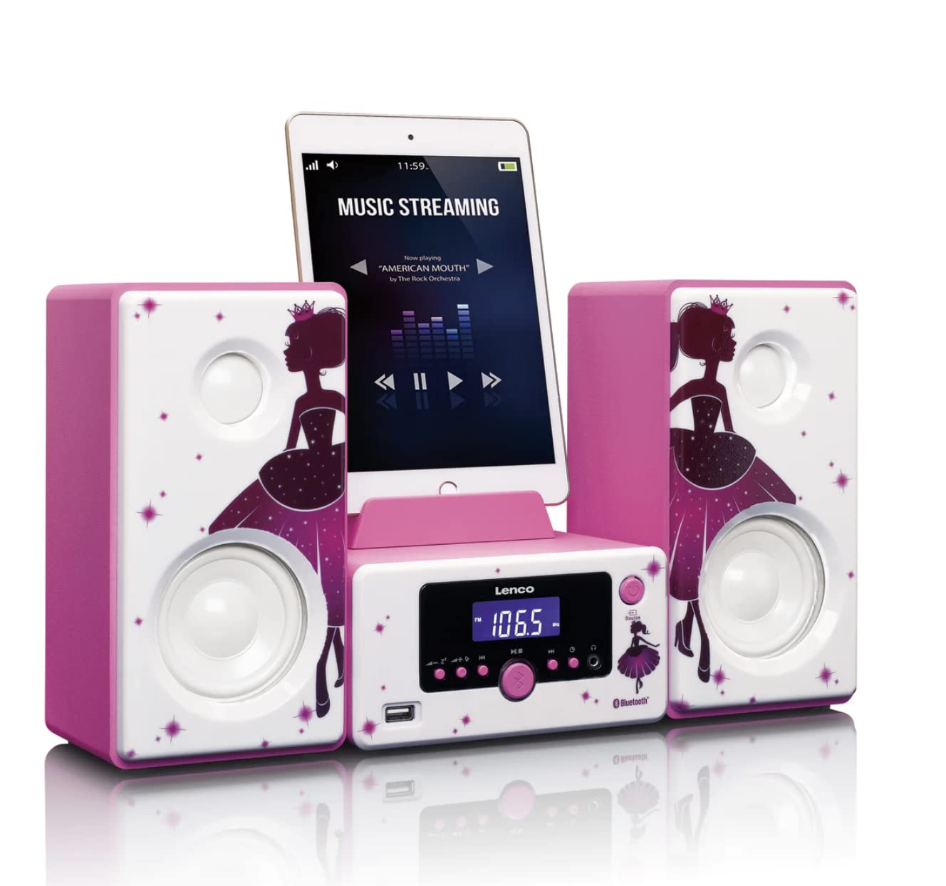 Lenco MC-020 Système Compact avec Radio FM Bluetooth et USB