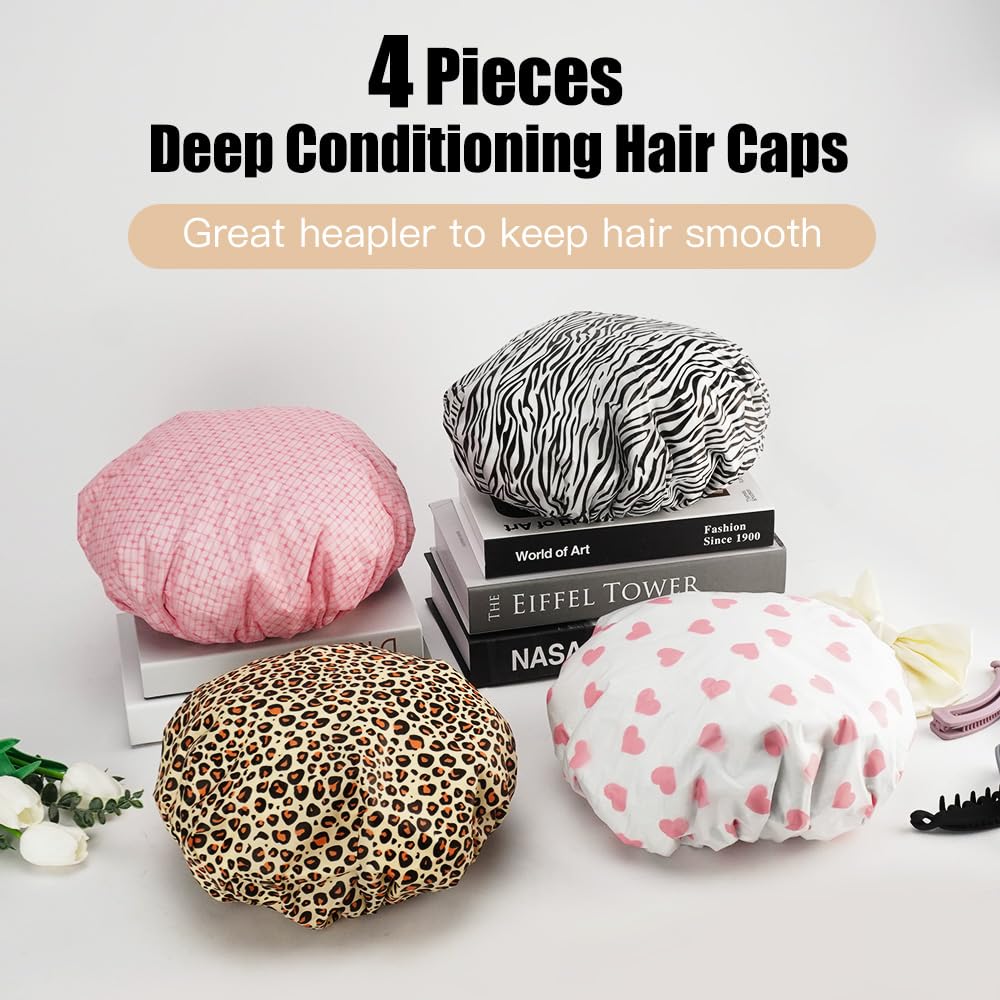 4Pcs Heat Cap for Deep Conditioning Double Layer Deep Conditioning Cap, Aluminum Foil Hair Processing Caps - Image 4