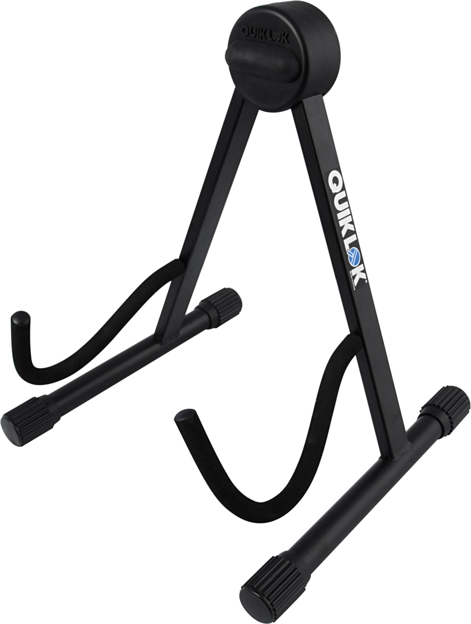 QUIK LOK - QL/633 SUPPORTO A-FRAME SERIE QL Supporto per Chitarra Acustica da Terra, con Struttura ad "A", In Acciaio, Dotato di Cuscinetti in Gomma, Colore Nero