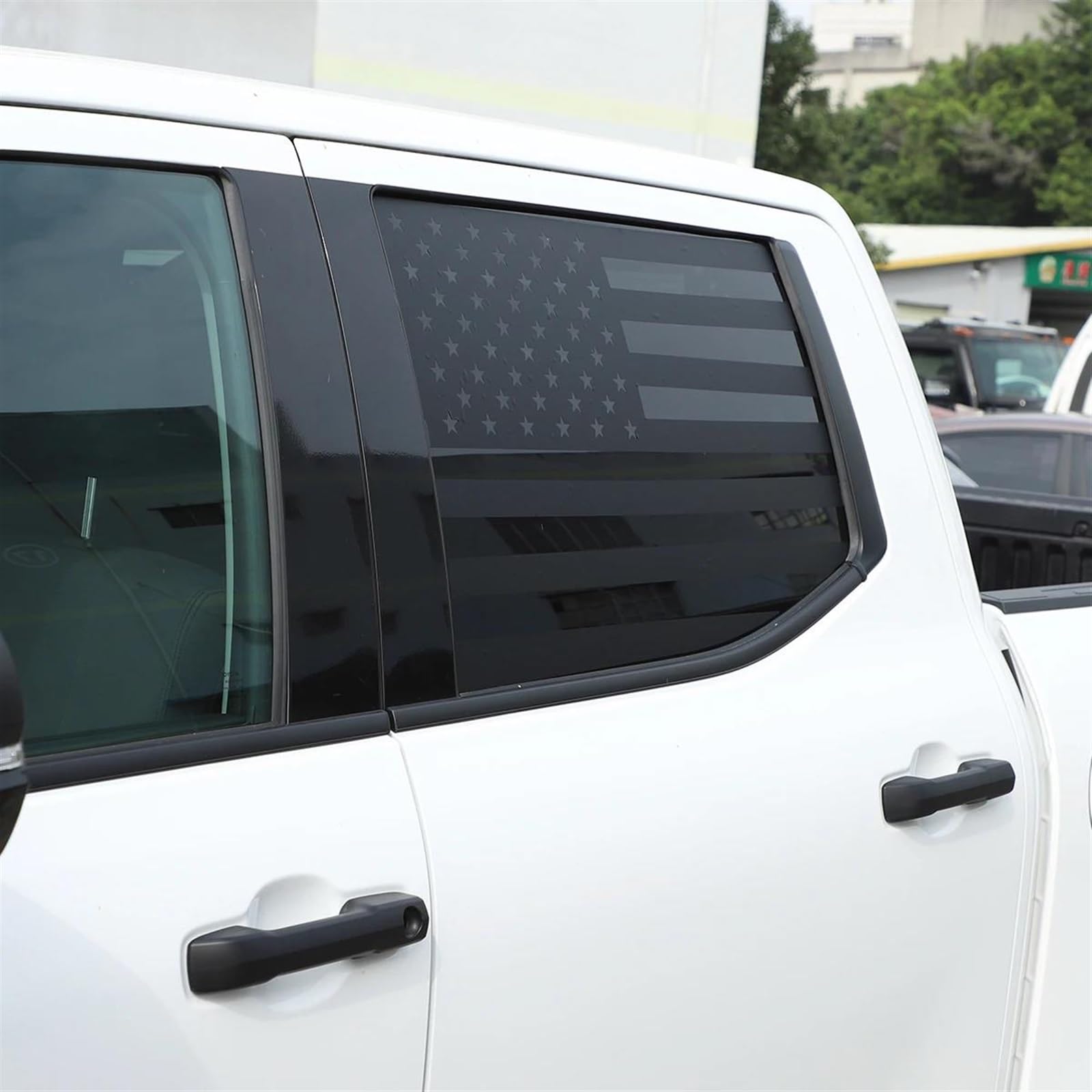 Für Toyota Tundra 2022–2023. Schwarzes | Auto-Heckfenster-Glas-Zug-Blumen-Fenster-Glas-Aufkleber-äußeres Auto-Zubehör Autozubehör