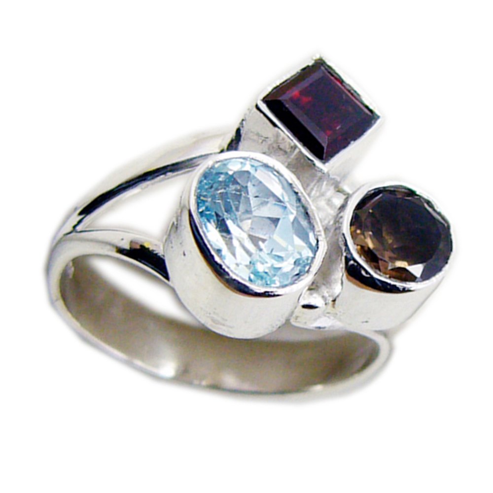 Bague topaze bleue en argent, le cadeau idéal de la taille 48 à 68 - 7