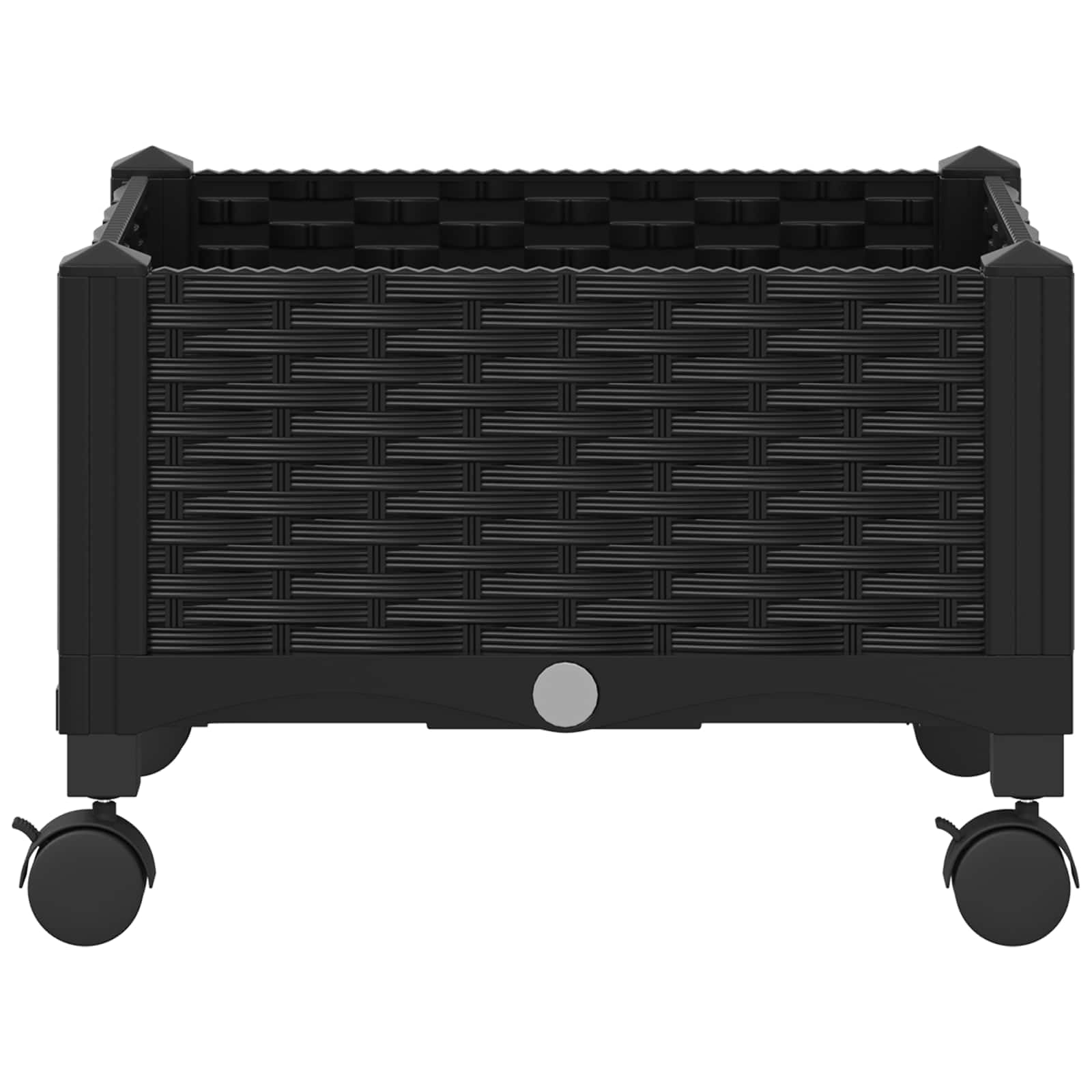 Hothingwell Ogrodnik z kółkami czarny 40x40x29 cm PP | Polipropylen, Przestronne wnętrze, Wymagany montaż, Do ogrodu Balcony Patio