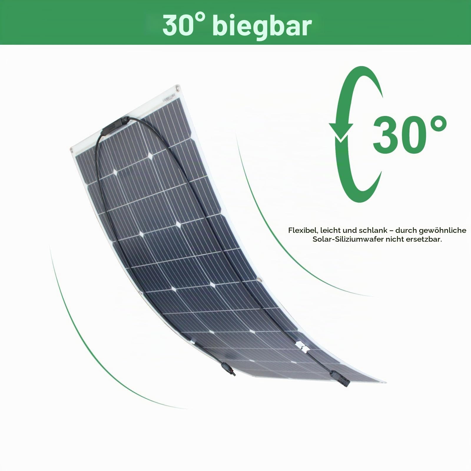 Flexibles Solarmodul 100W Solarpanel Tragbar für Camping Boot Garten