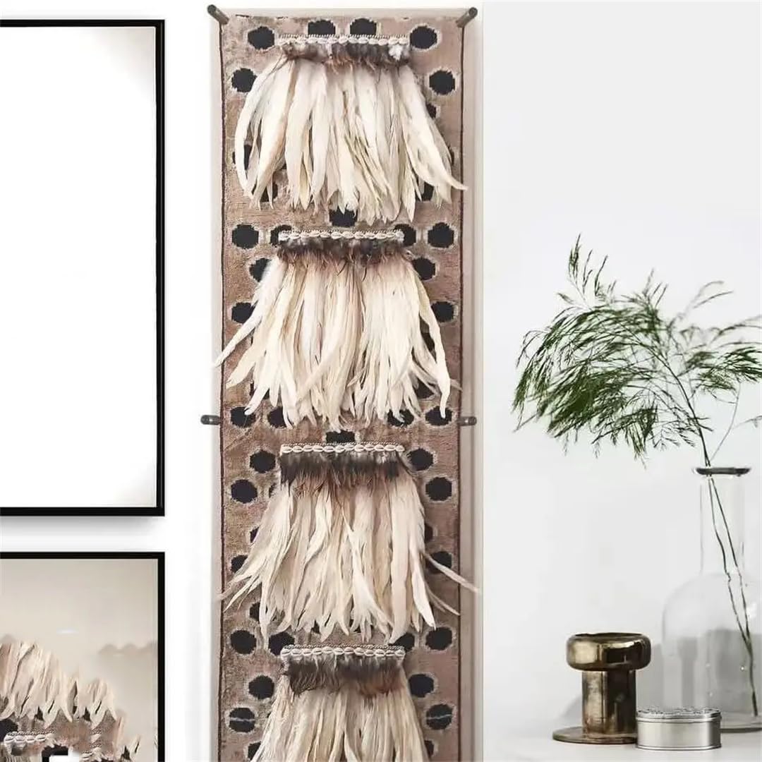 Bordure en plumes longue queue de 25 à 30 cm avec cordon pour couture, vêtements et loisirs créatifs, décoration