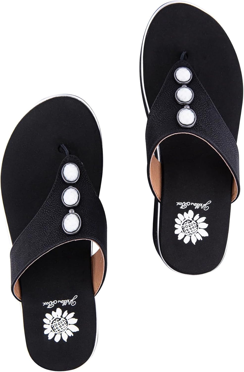 Yellow Box Women's Dazie Wedge Sandal, Round Toe, Medium-High 2.75 Inch Heel, 1.25 Inch Platform Comfortable Flip-Flop - Image 2